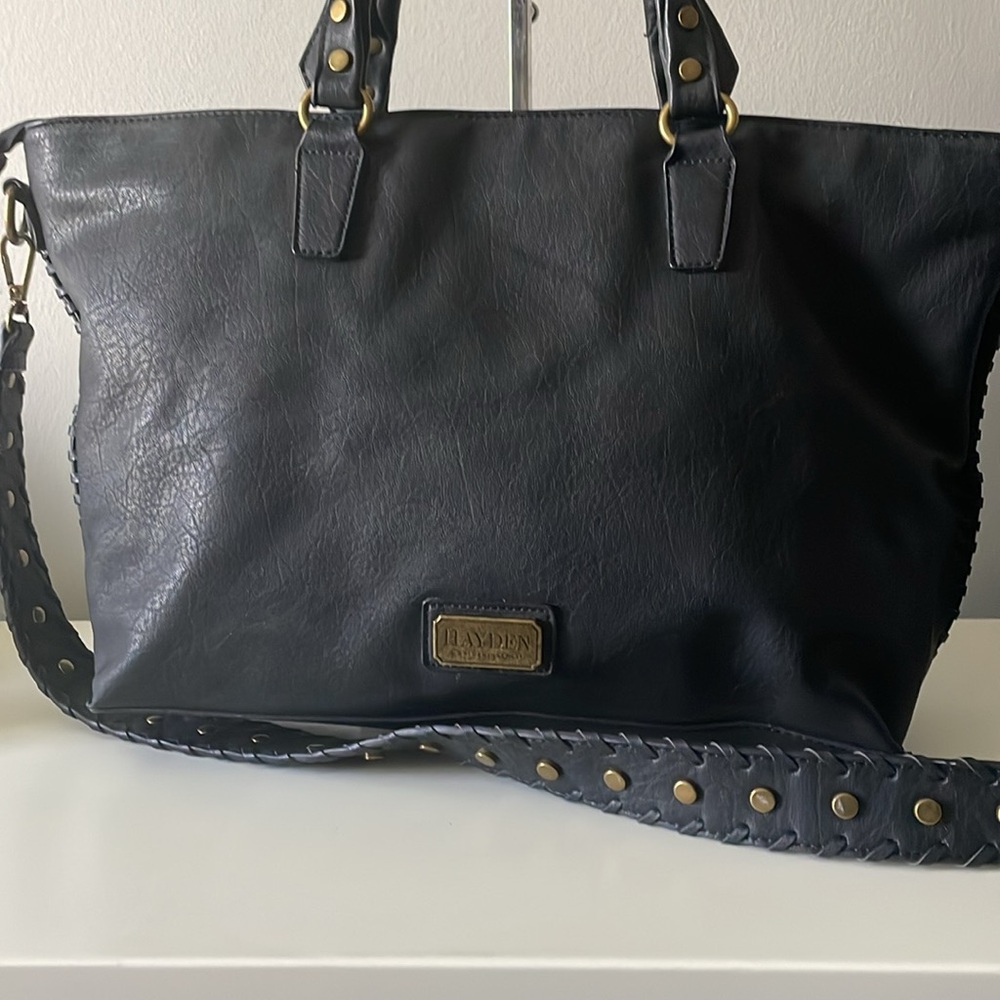 Hayden harnett large whipstitch studded crossbody shoulder bag purse tote - Picture 3 of 7
